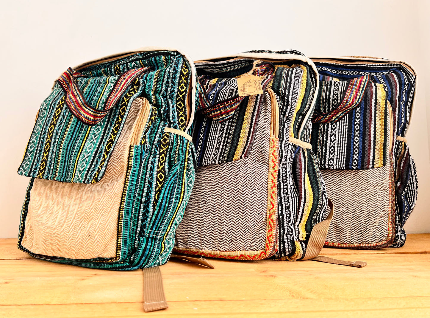 Handmade Nepalese Gheri Cotton Backpack
