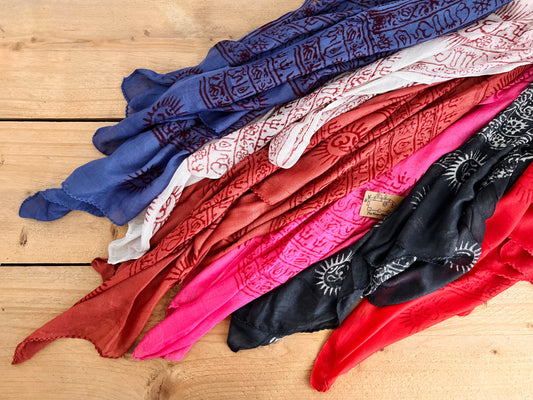 Prayer Print Boho Scarf