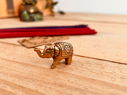 Mini Brass Elephant Incense Stick Holder