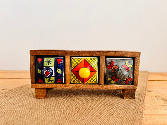 Mini Chest Of Drawers Bohemian Ceramic Storage
