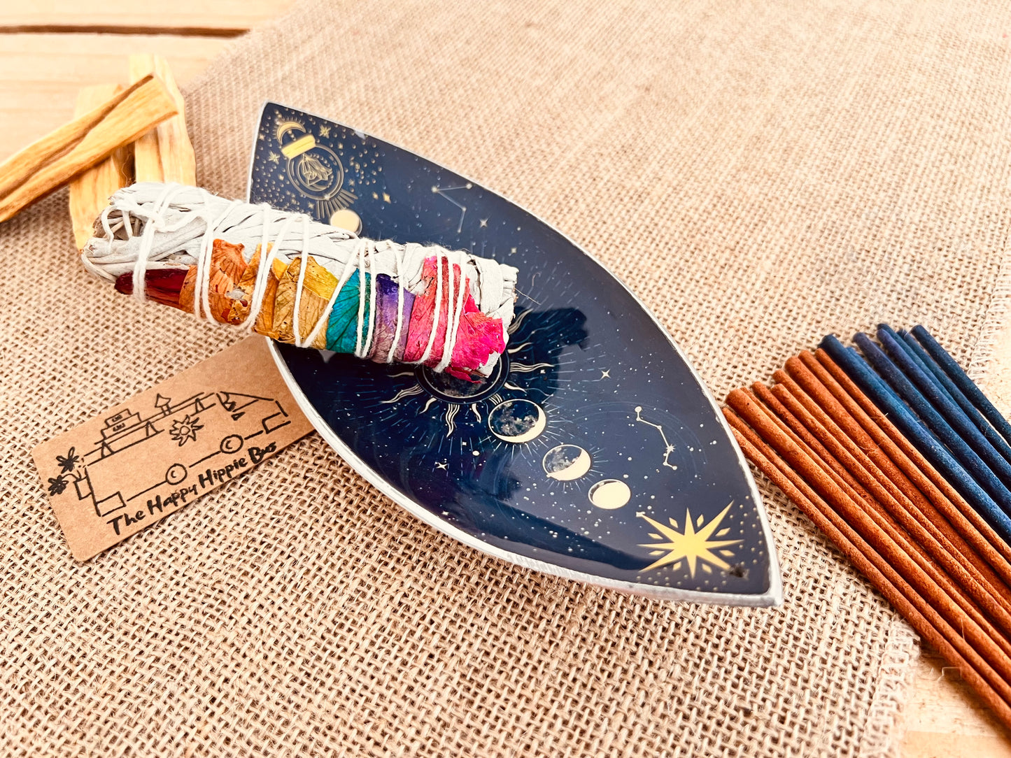 Enamel Bowl Incense Holder - Moon Phases