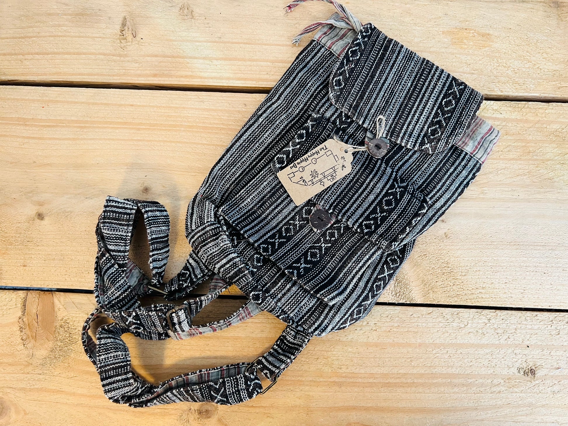 Handmade Fair Trade Recycled Cotton Mini Backpack Hippie Bohemian Style Travel Festival Holiday 