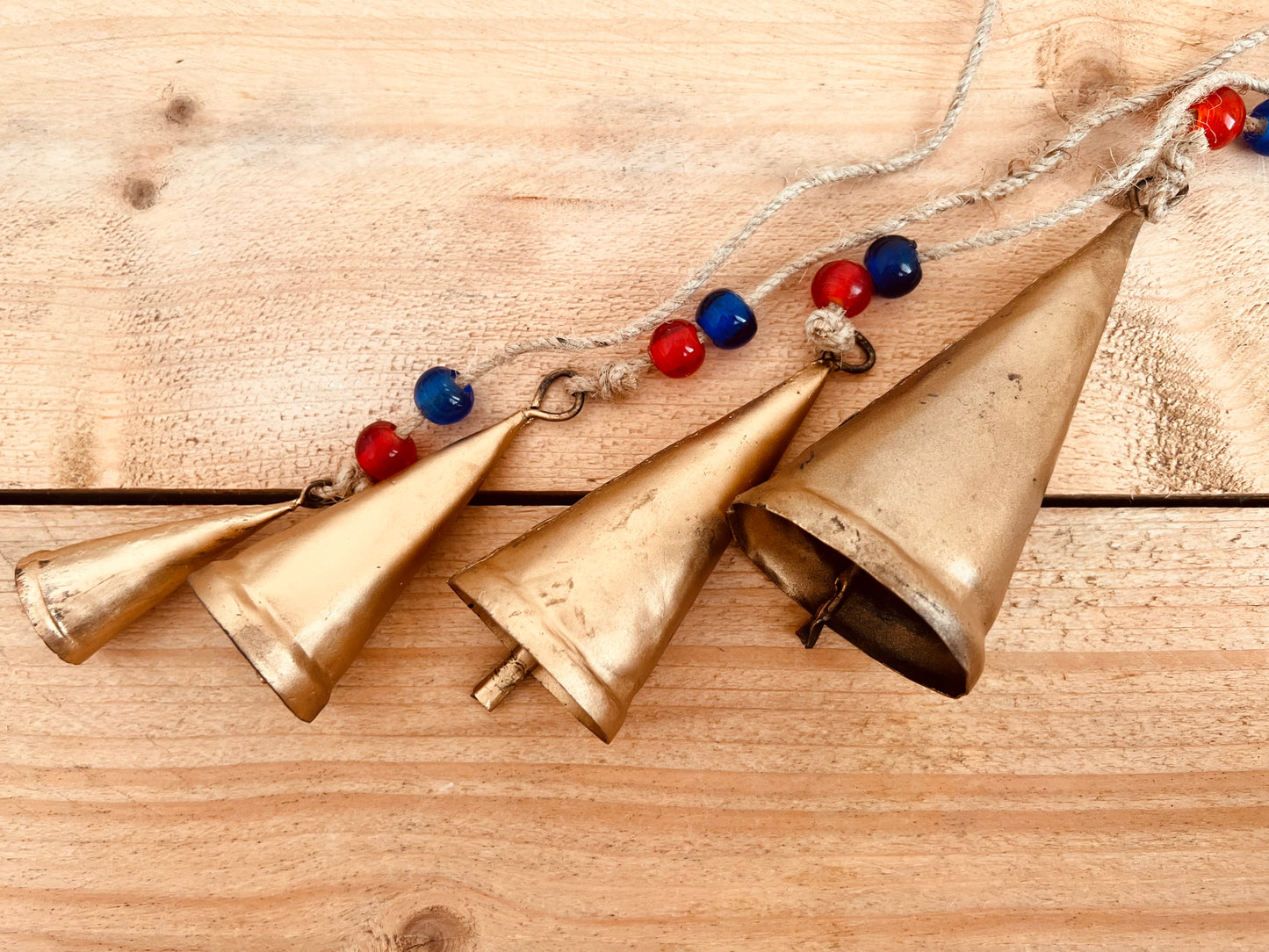 Indian String of Bells - Cone Cow Bell Large Wind Chime