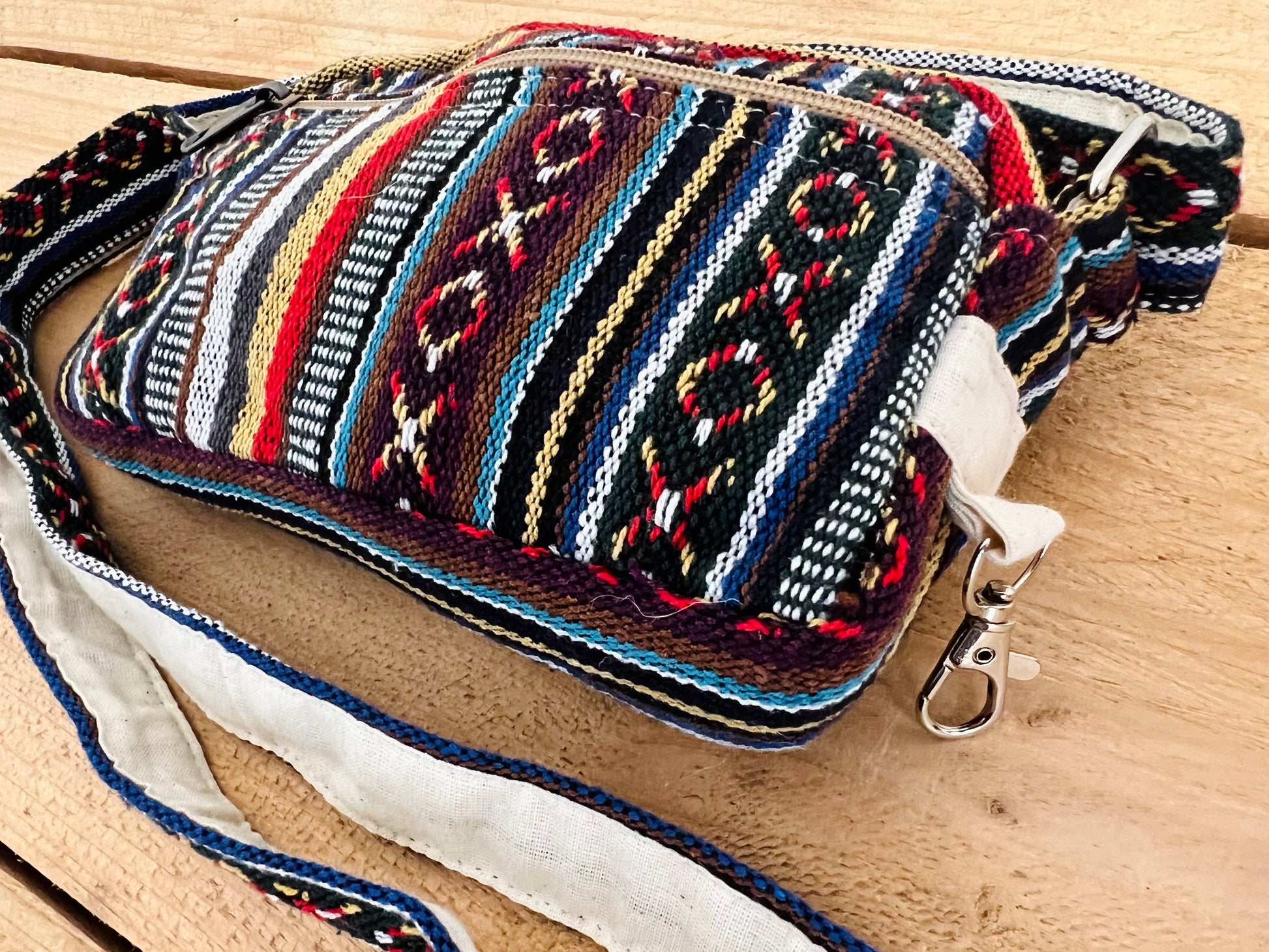 Handmade Fair Trade Ethical Bohemian Stripped Hippie Shoulder Bag 