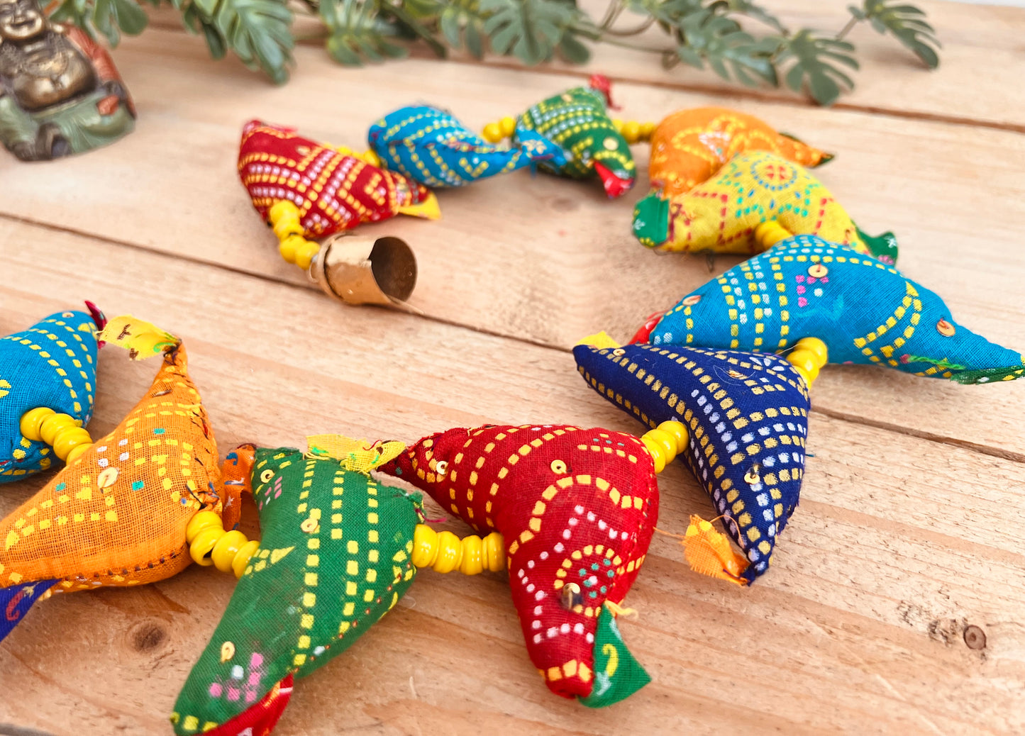 Hanging Fabric Tota Bird Bells - Traditional Indian Decoration