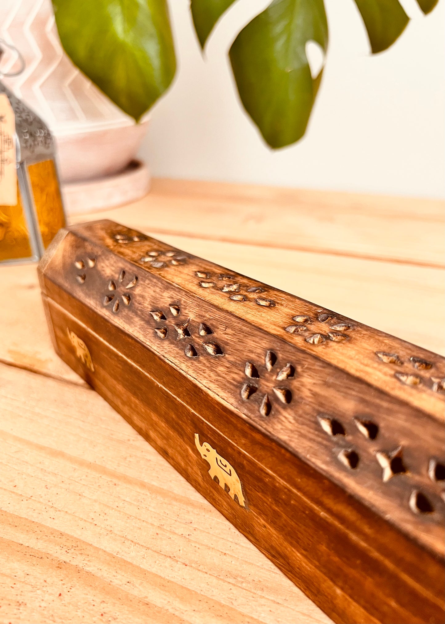 Mango Wood Wooden Incense Burner Coffin Box