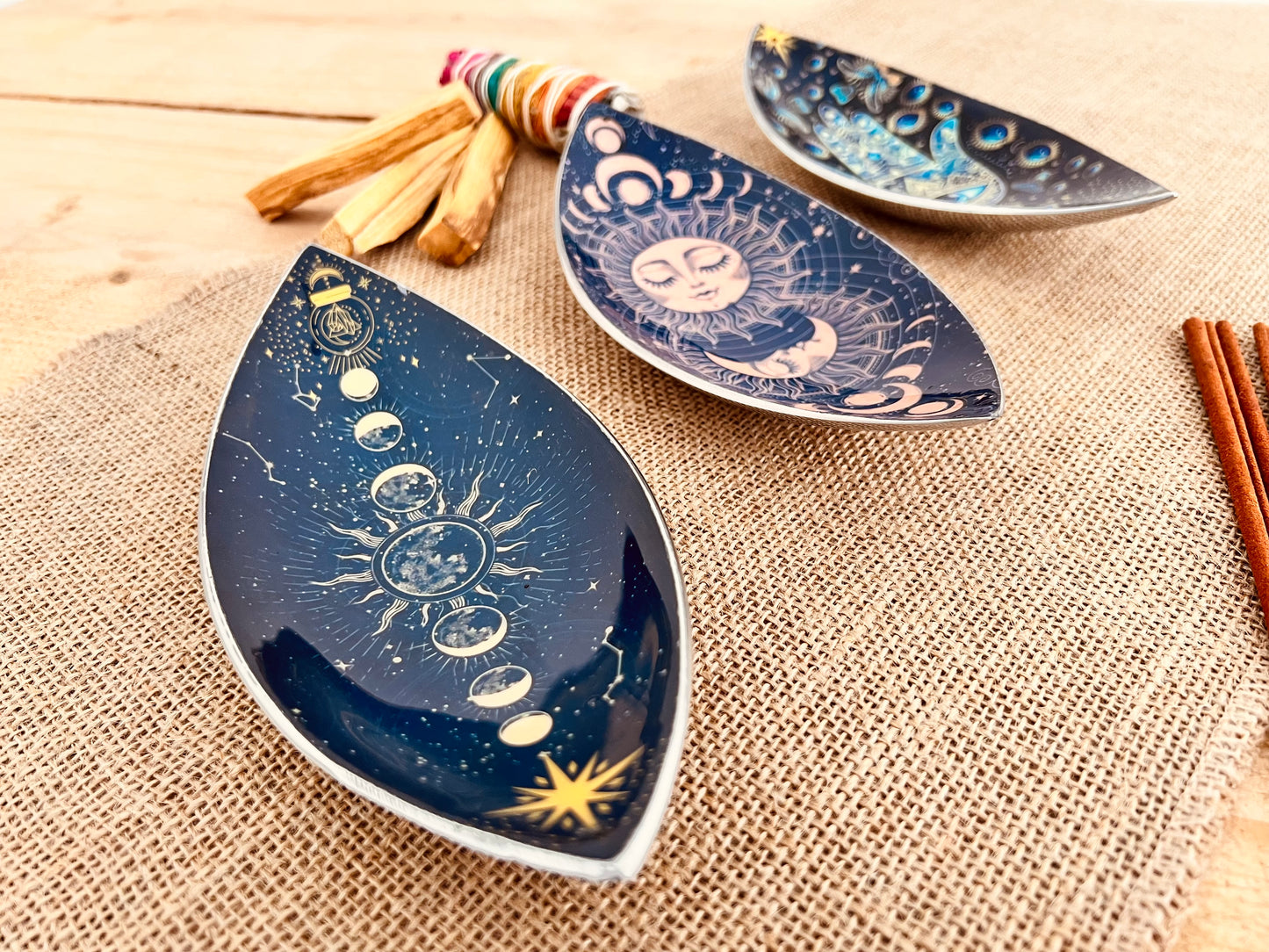 Enamel Bowl Incense Holder - Moon Phases