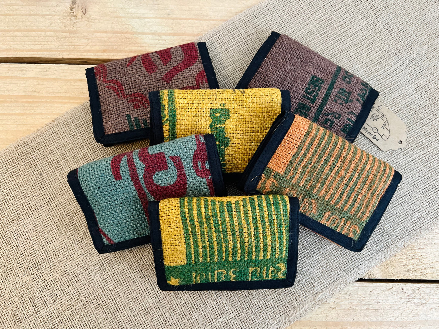 Bohemian Recycled Rice Sack Wallet