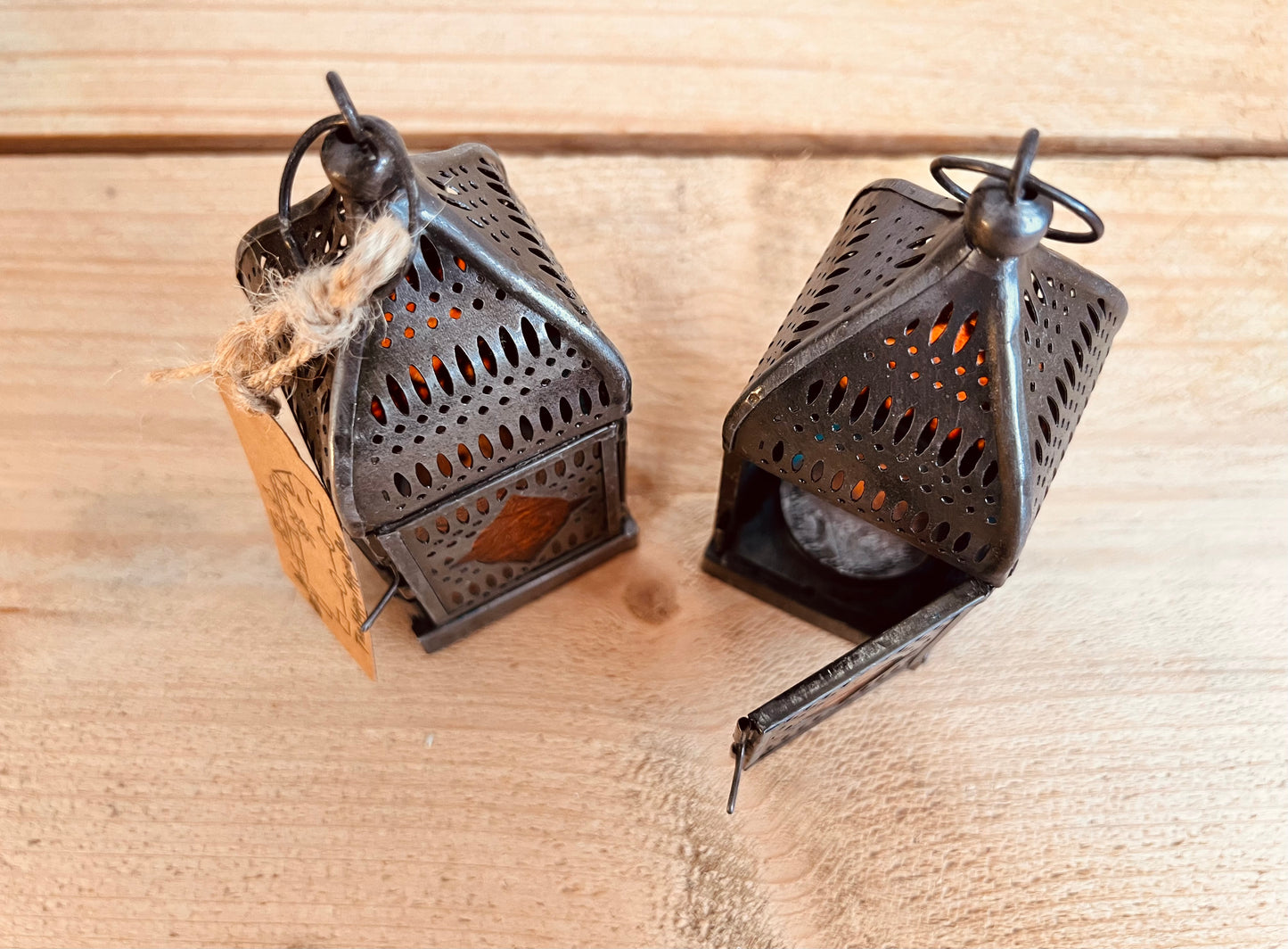 Handmade Silver Moroccan Style Lantern With Recycled Glass