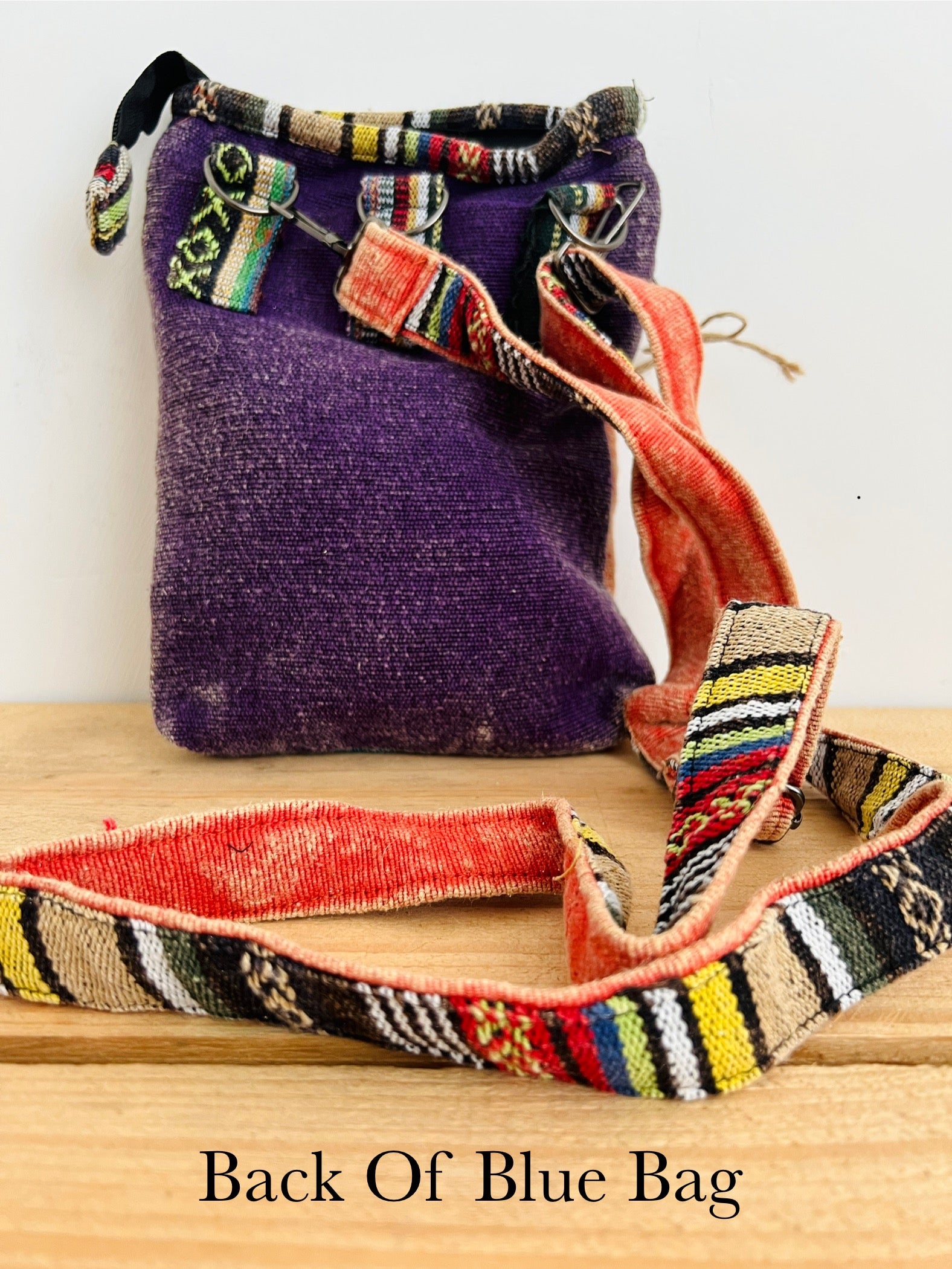 Handmade Fair Trade Ethically Sourced Bohemian Shoulder Passport Bag Green Blue Black 