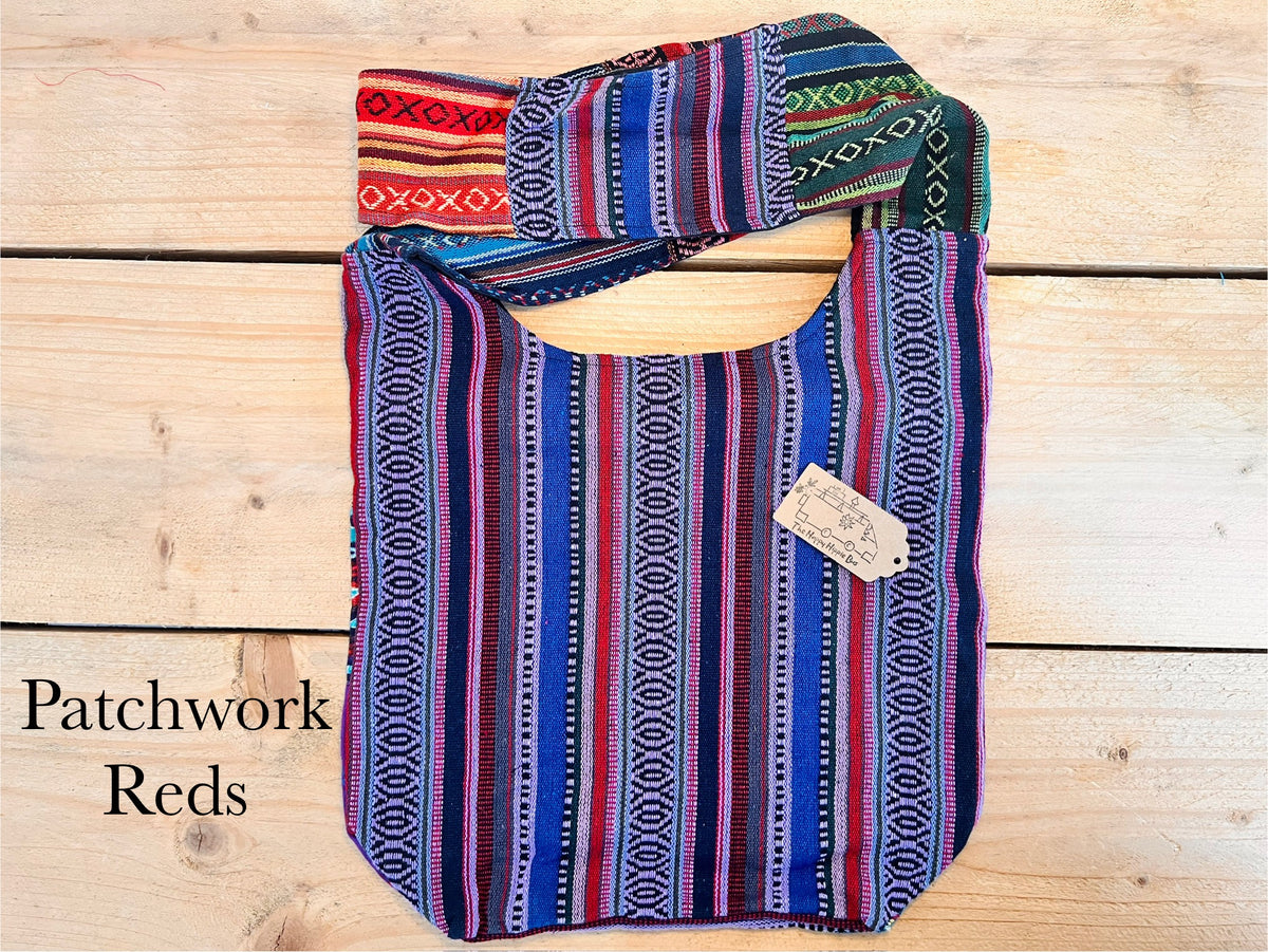 Gheri Patchwork Bohemian Hippie Shoulder Bag Mushroom Design