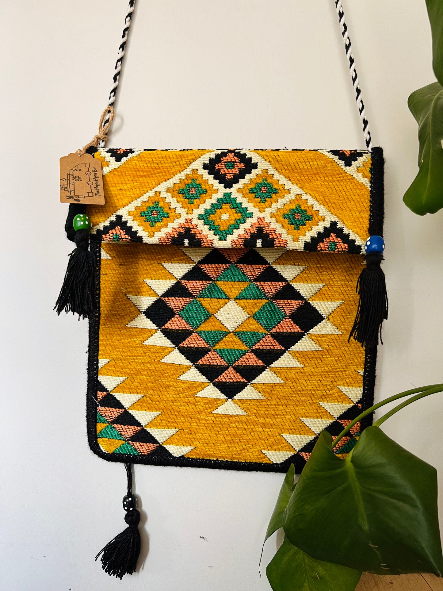 Mustard Yellow Turkish Kilim Shoulder Bag