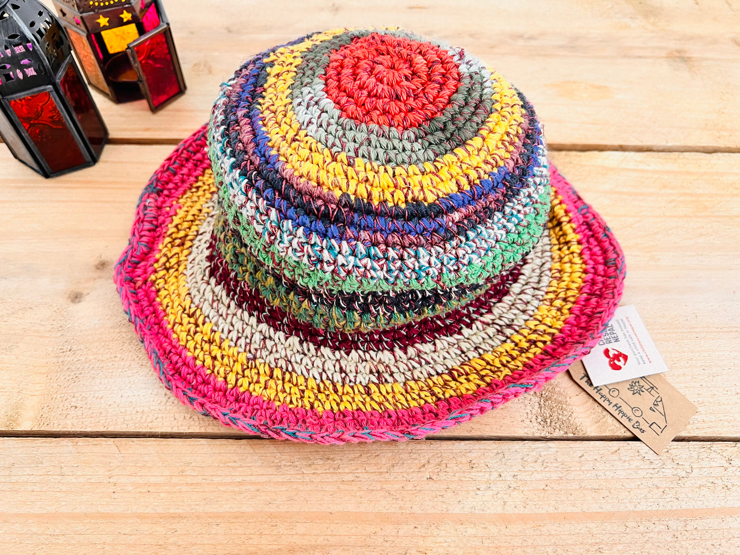 Multi-Stripe Hippie Sun Hat