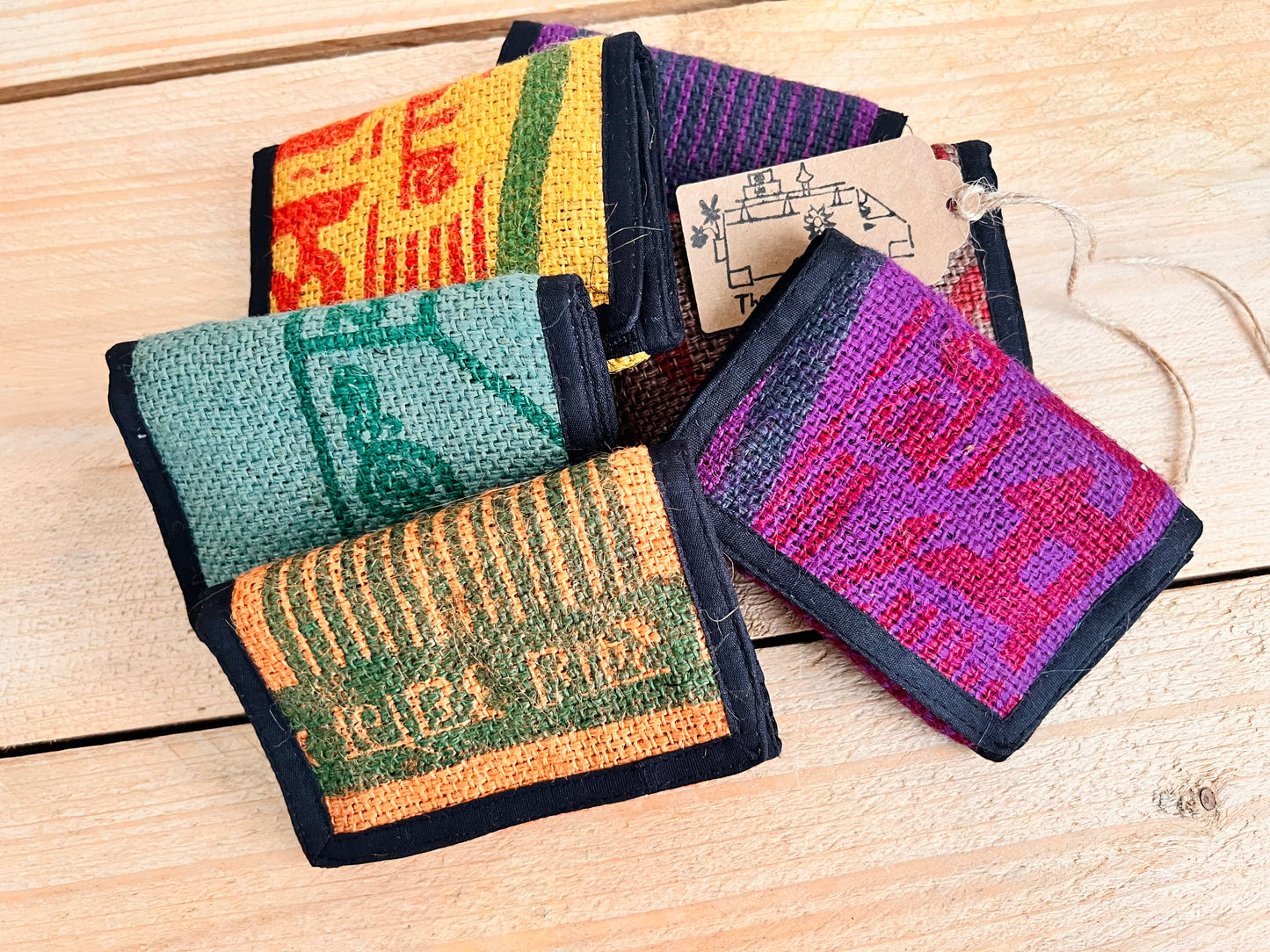 Bohemian Recycled Rice Sack Wallet