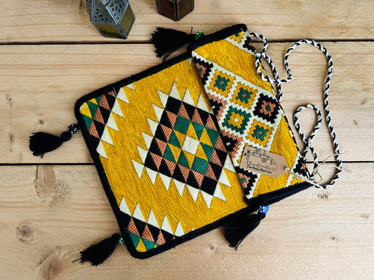 Mustard Yellow Turkish Kilim Shoulder Bag