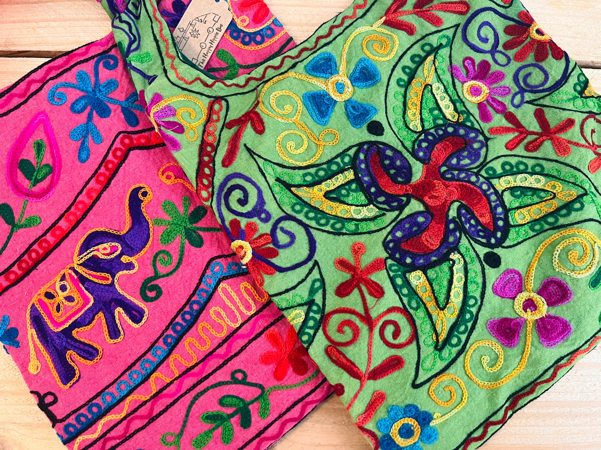 Bohemian Hippie Shoulder Bag Hand Embroidered