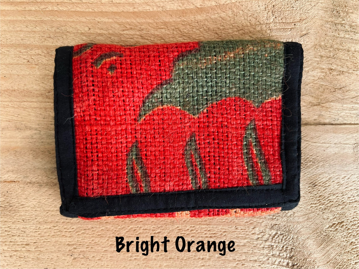 Recycled Rice Wallet Eco Handmade Fair Trade Hippie Bohemian Orange