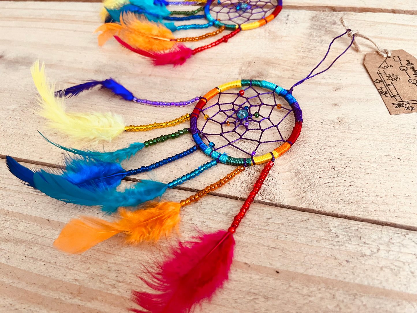 small rainbow multicoloured dreamcatcher