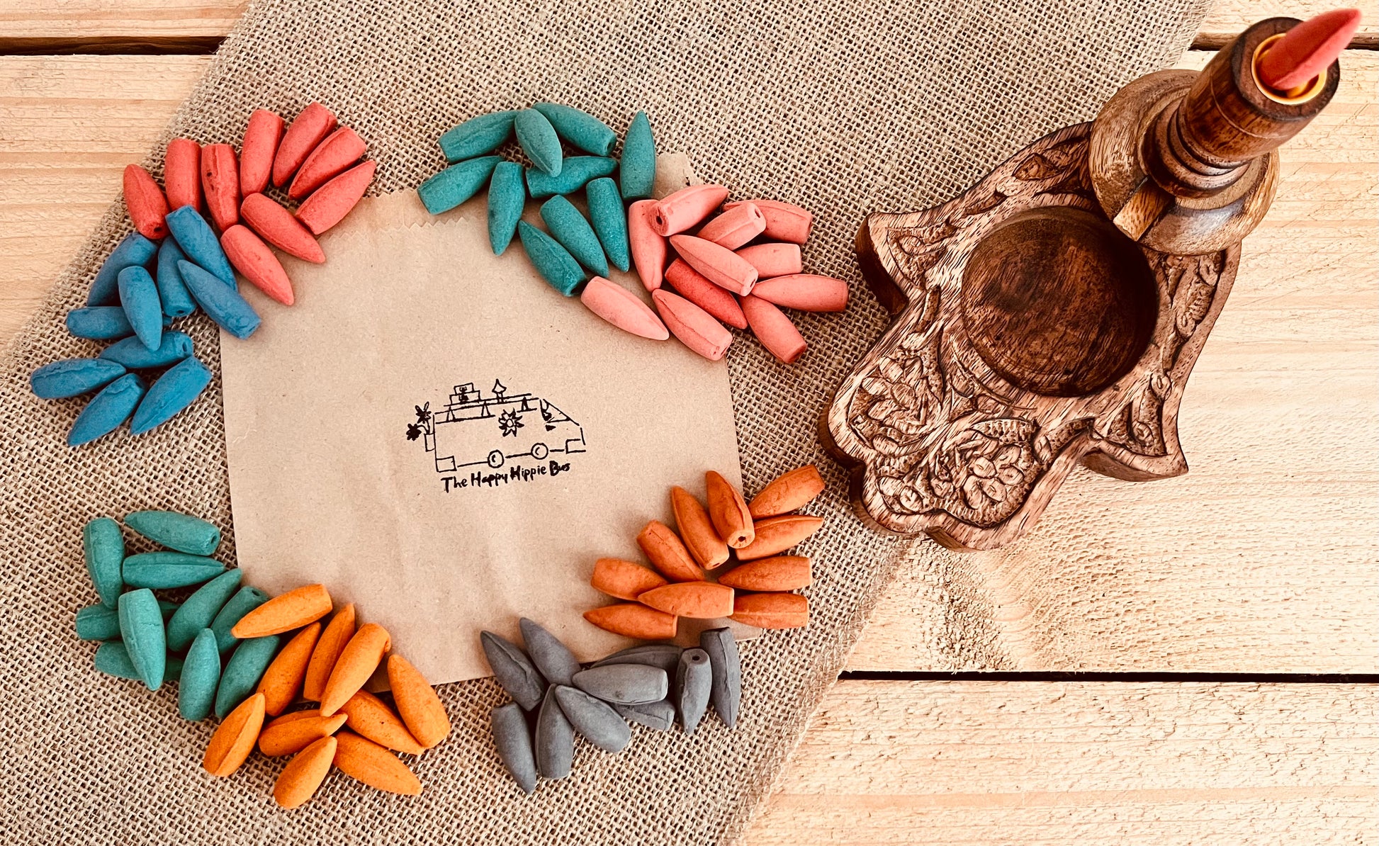 Handmade Backflow incense cones, mixed scented duo back flow incense cones, for home fragrance, meditation, mindfulness, relaxation & calm