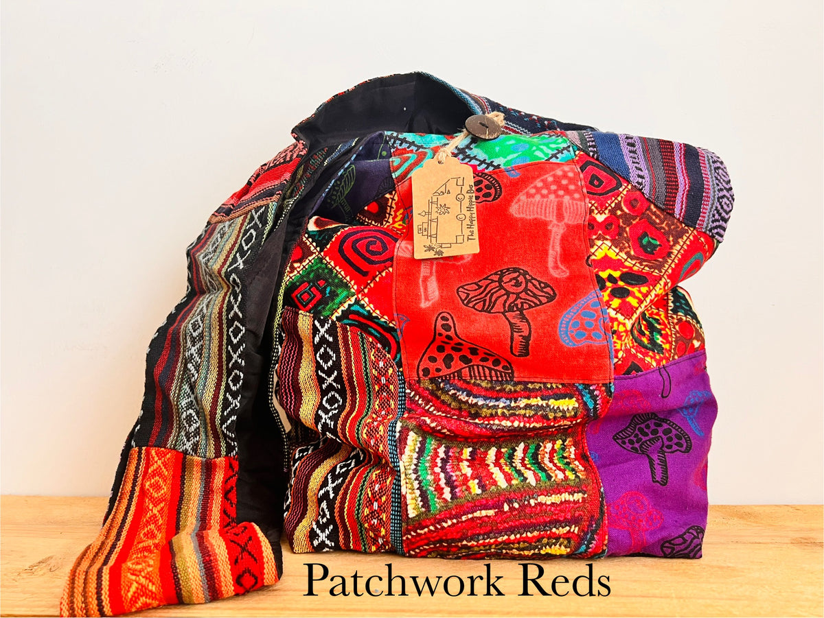 Gheri Patchwork Bohemian Hippie Shoulder Bag Mushroom Design