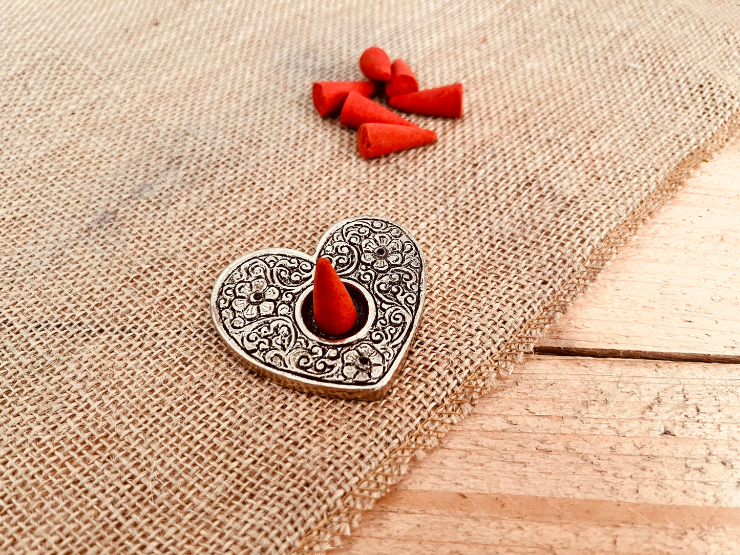 Heart shaped small boho incense holder