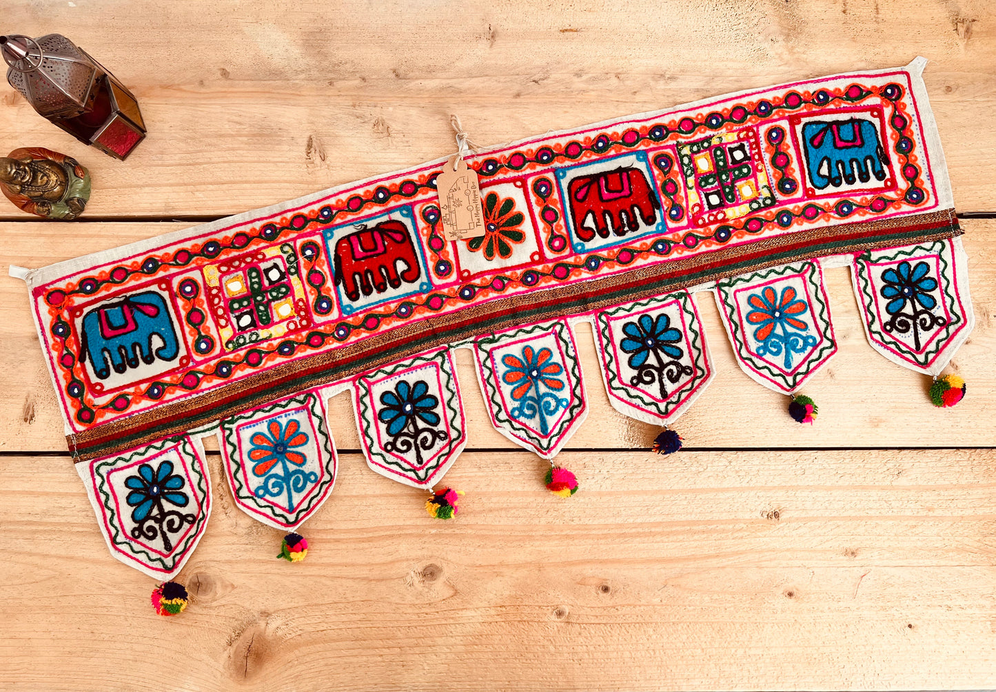 Handmade Indian Elephant Toran Hanging Door Decor Bohemian Hippie Fair Trade 