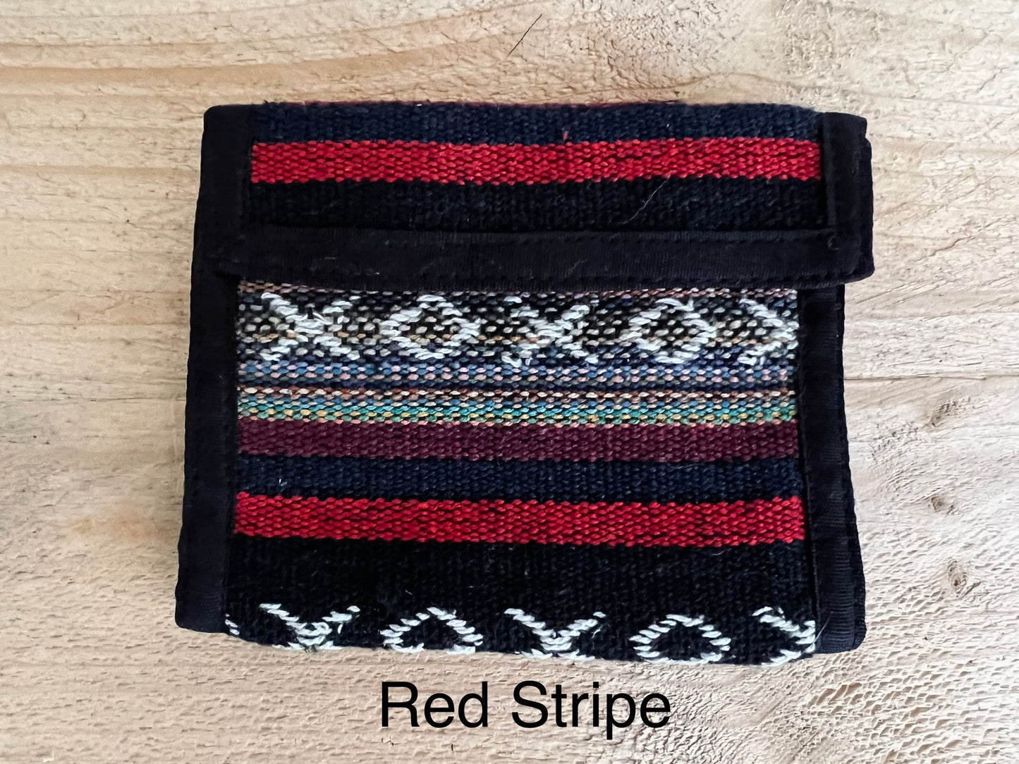 Red Hand Woven Cotton Hippie Wallet