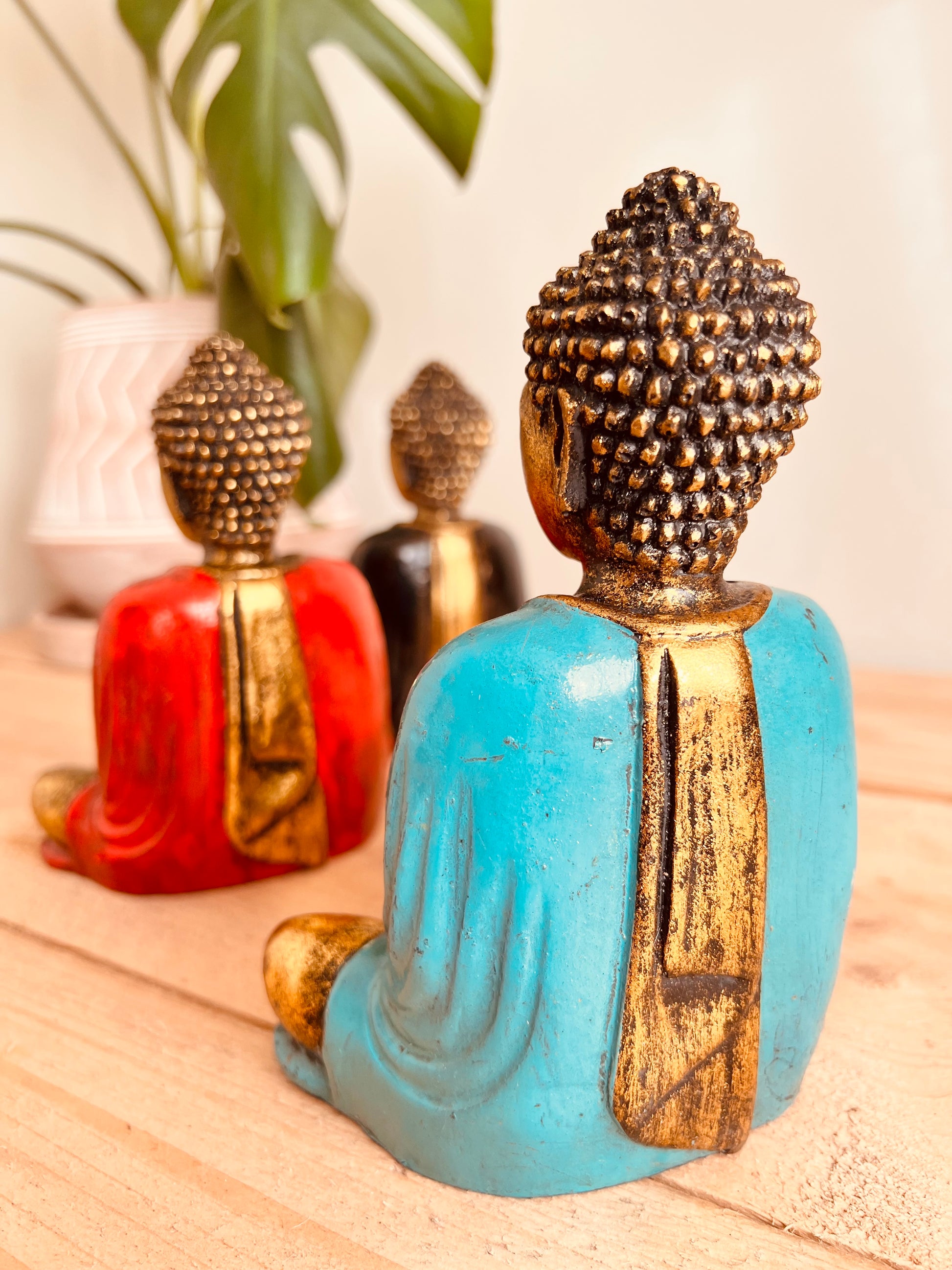 Handmade Fair Trade Hand Painted Buddha Ornament Statue Bohemian Hippie Home ware Meditation Buddha