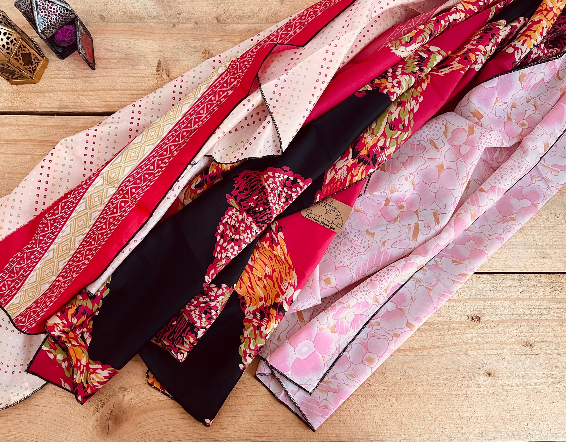 Handmade Floral Recycled Sari Silk Summer Scarf