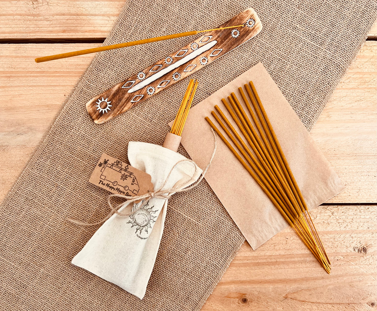 Golden Amber Premium Incense Sticks – Hand Dipped, Plastic-Free, Slow 1 Hour Burn