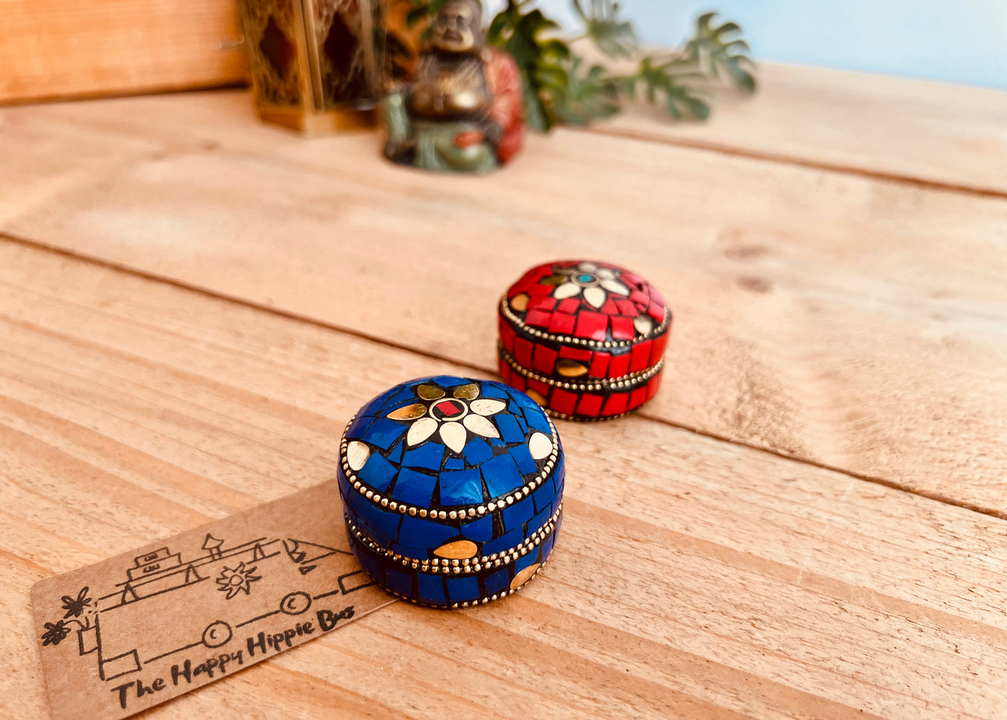 Mini Mosaic Metal Trinket Keepsake Box