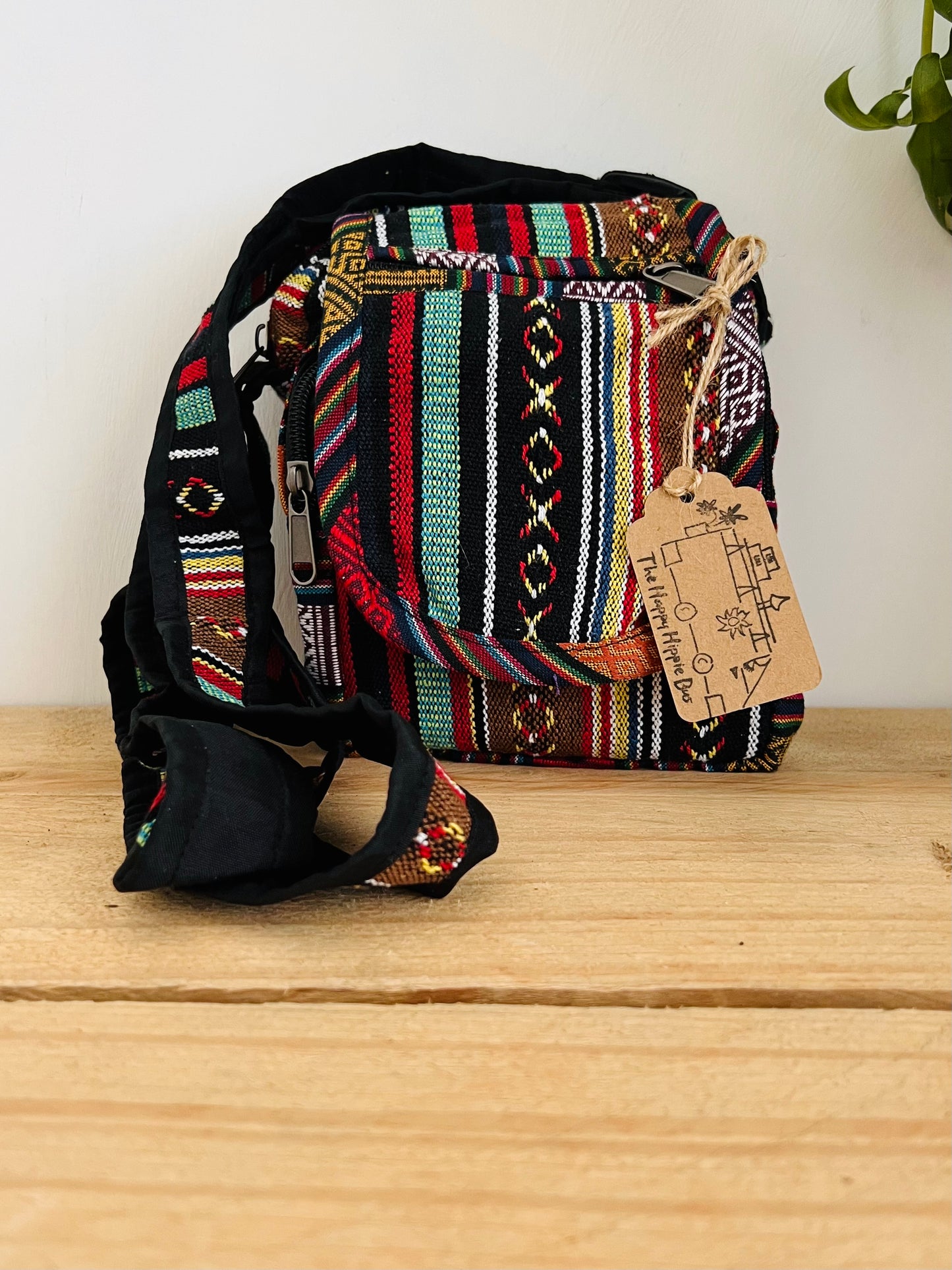 Handmade Fair Trade Ethically Sourced Cotton Hippie Bohemian Shoulder Passport Bag Holiday Travel Money Bag 