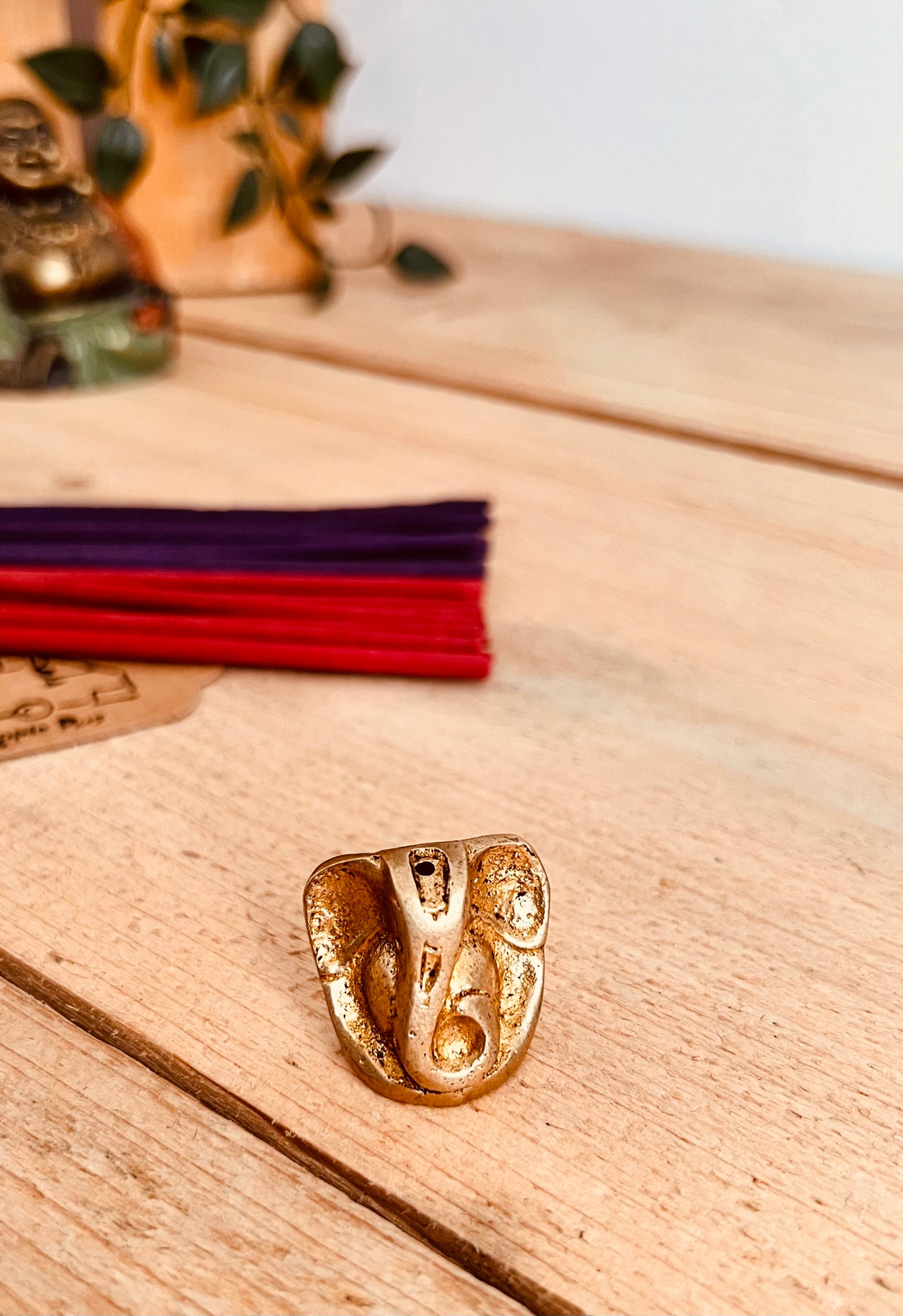 Brass Mini Elephant Incense Stick Holder