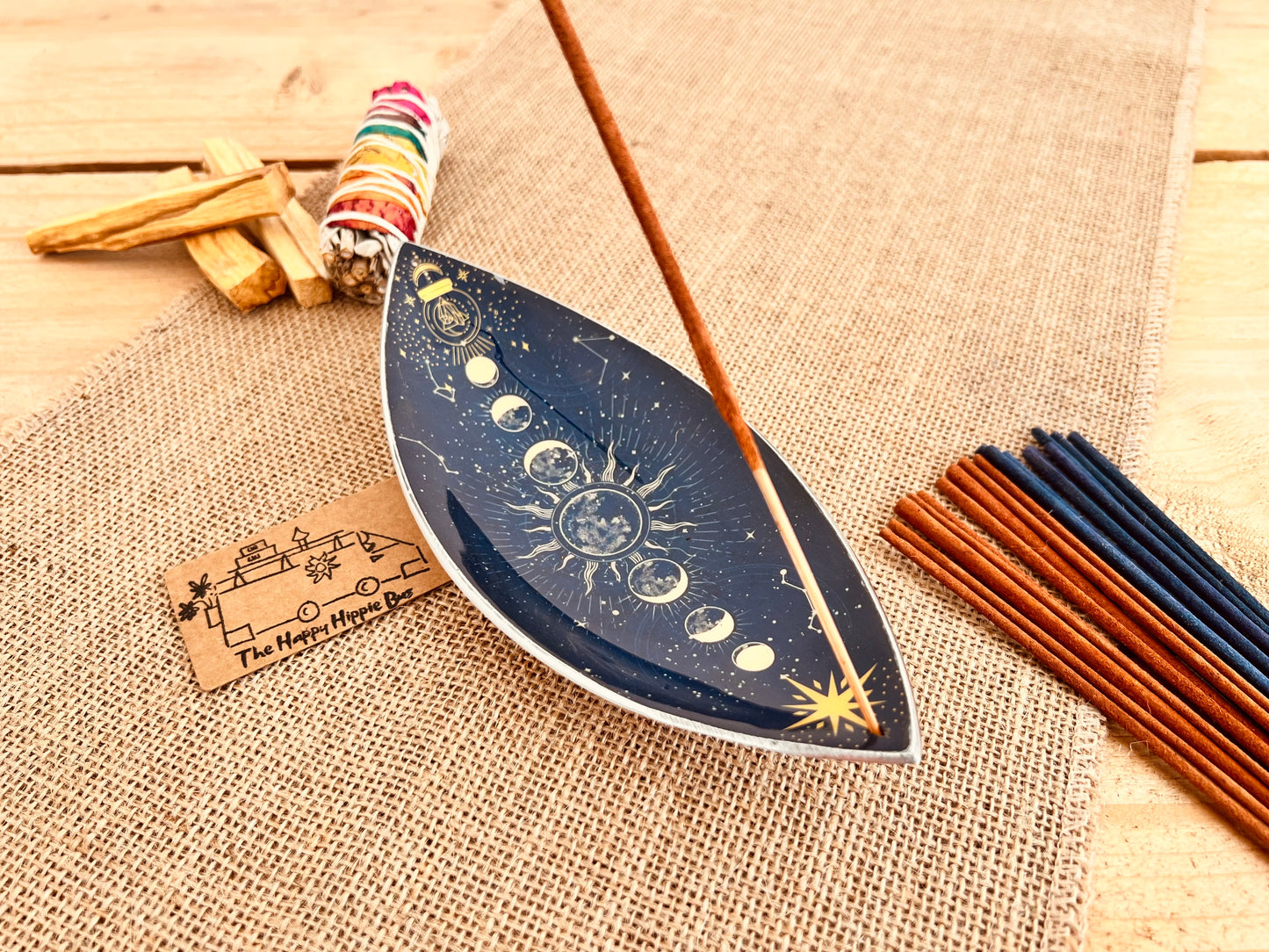 Enamel Bowl Incense Holder - Moon Phases