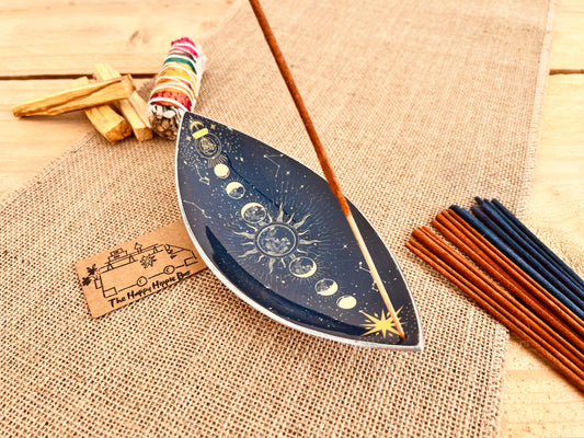 Enamel Bowl Incense Holder - Moon Phases