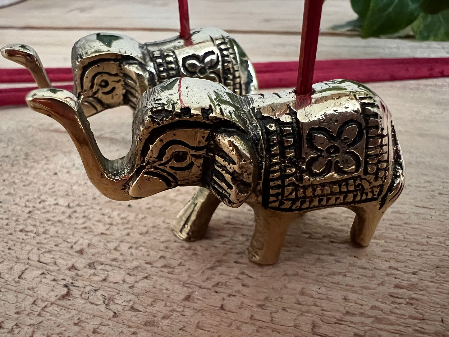 Handmade Fair Trade Incense Stick Holder Brass Elephant Design Trunk Up Bohemian Home Ware