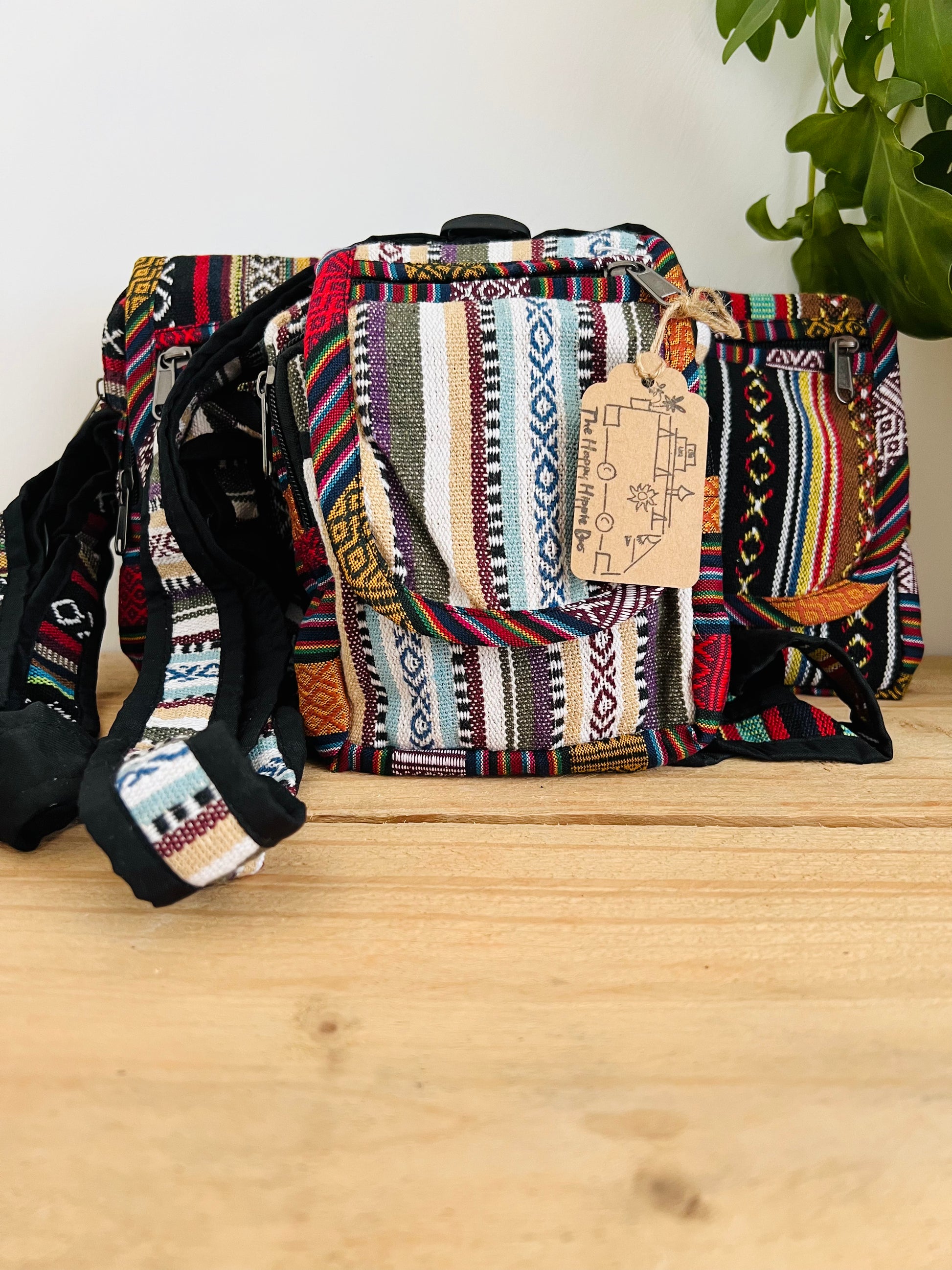 Handmade Fair Trade Ethically Sourced Cotton Hippie Bohemian Shoulder Passport Bag Holiday Travel Money Bag 