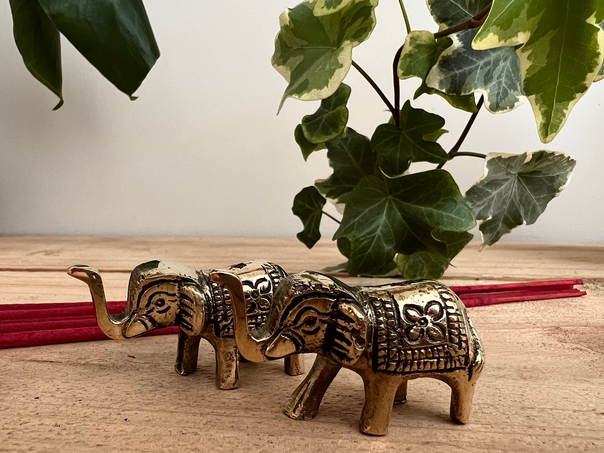 Handmade Fair Trade Incense Stick Holder Brass Elephant Design Trunk Up Bohemian Home Ware