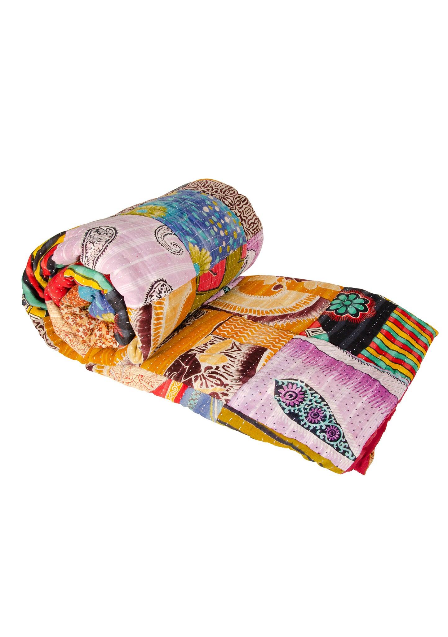 Handmade Fair Trade Bohemian Patchwork Bedspread Throw Quilt