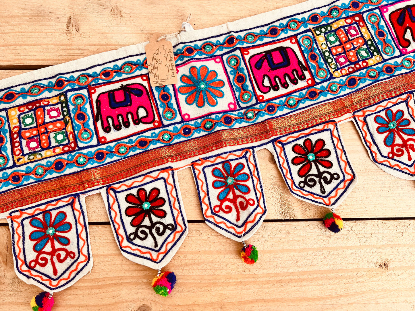 Handmade Indian Elephant Toran Hanging Door Decor Bohemian Hippie Fair Trade 