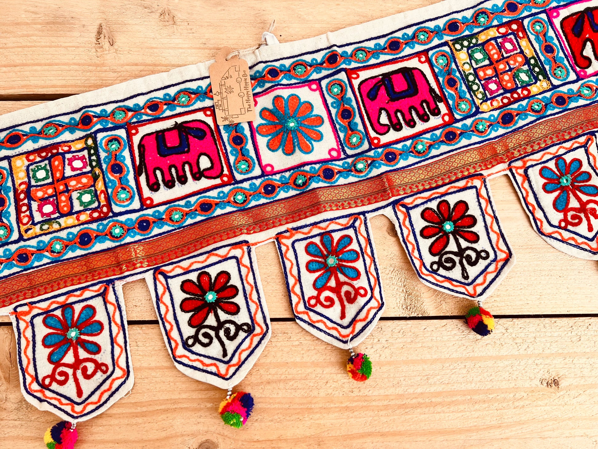 Handmade Indian Elephant Toran Hanging Door Decor Bohemian Hippie Fair Trade 