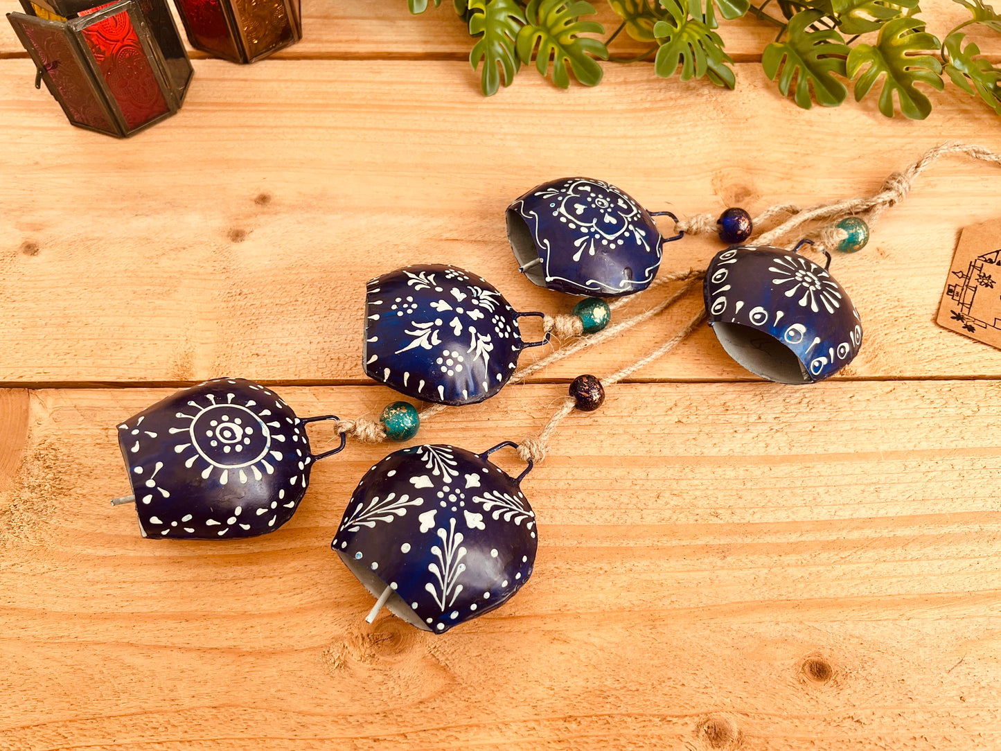Hand Painted Midnight Blue Cowbell Wind Chime