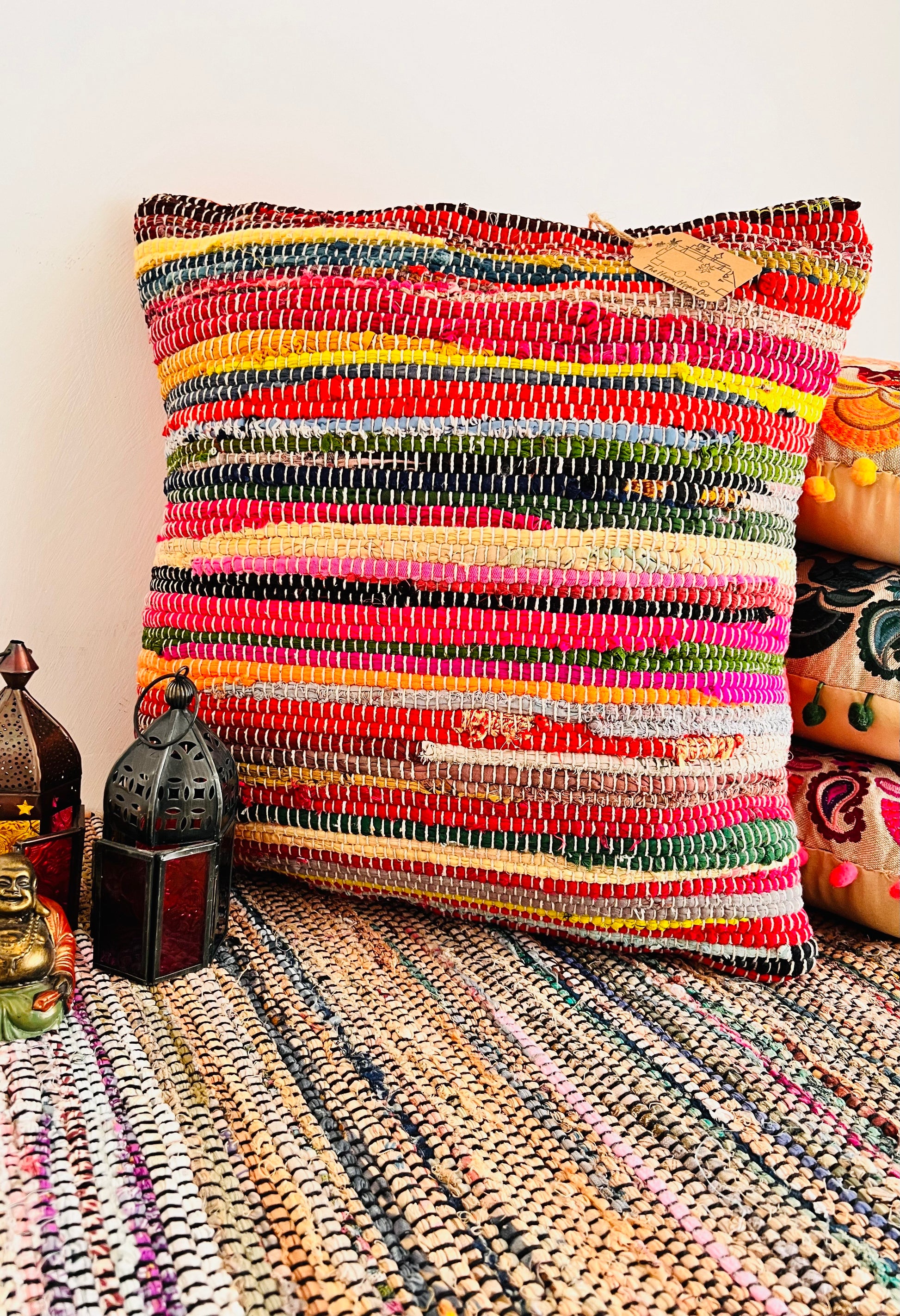 handmade fair trade ethically sourced bohemian cushion cover 