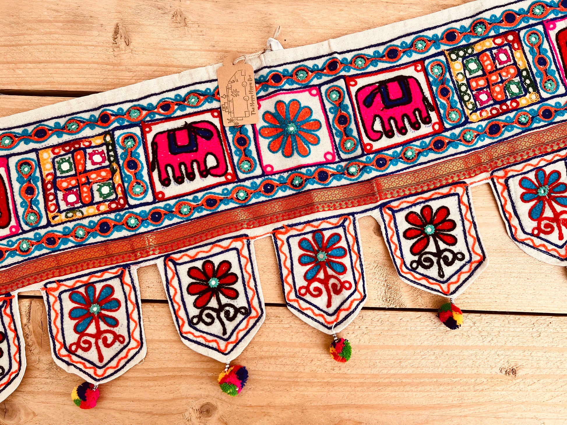 Handmade Indian Elephant Toran Hanging Door Decor Bohemian Hippie Fair Trade 