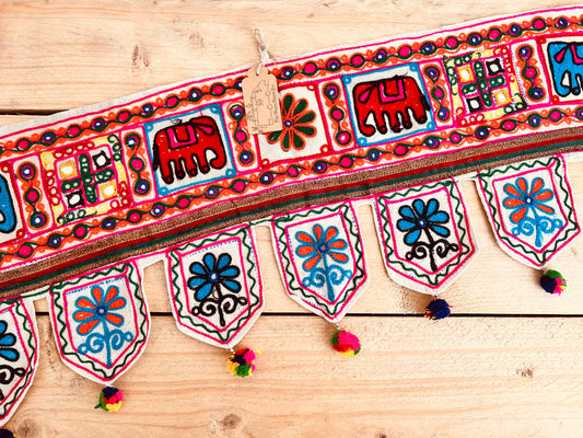 Handmade Indian Elephant Toran Hanging Door Decor Bohemian Hippie Fair Trade 