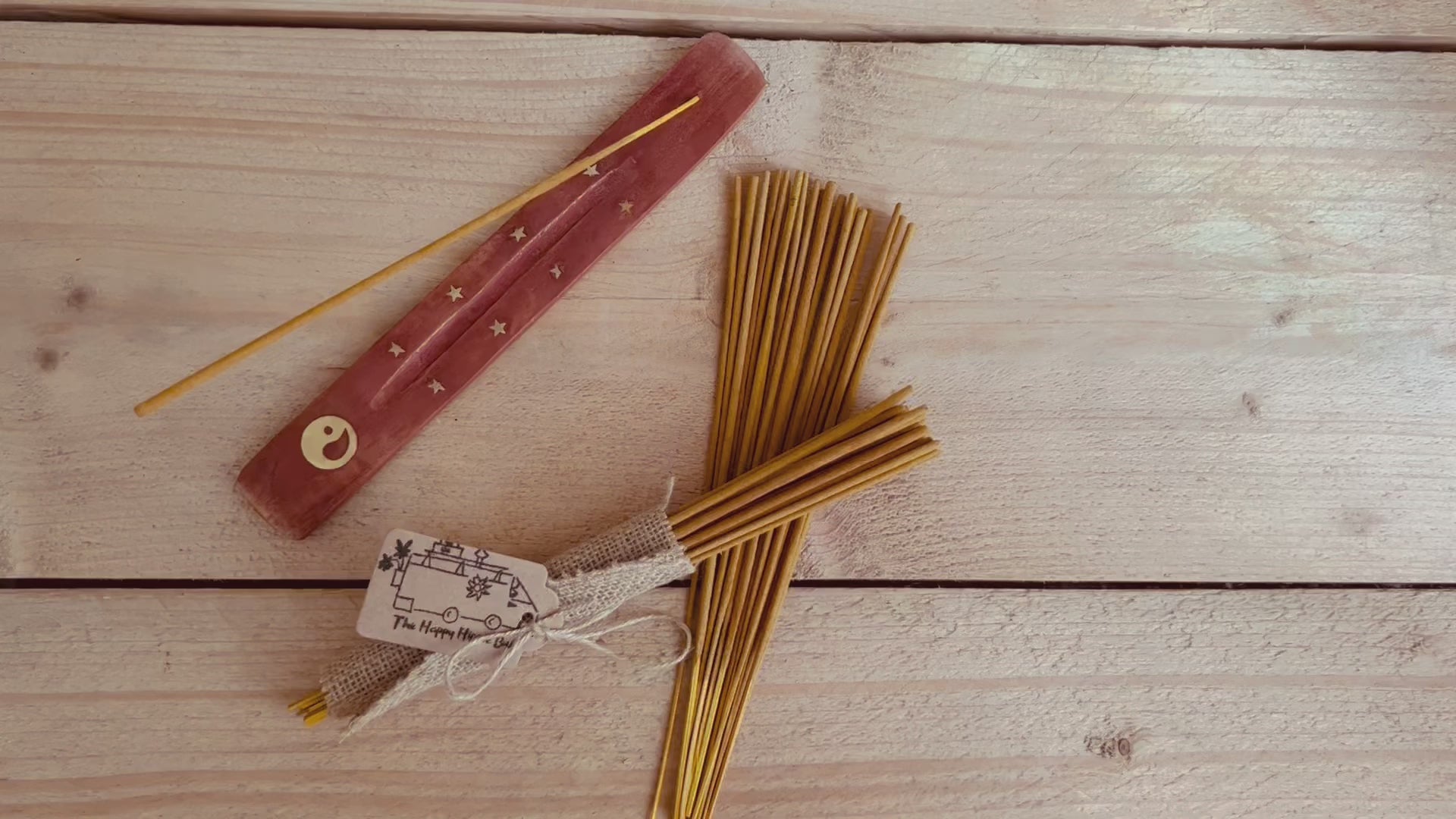 Handmade fair trade citronella summer yellow incense sticks incense holder ash catcher set plastic free eco incense