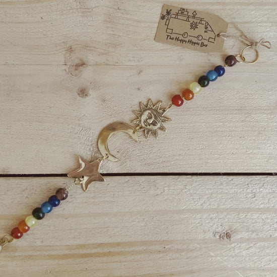 sun, moon & star chakra hanging bells wind chime